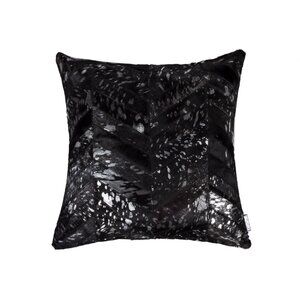 Natural Home Decor Torino Chevron Cowhide Pillow | 1-Piece | Black/silver